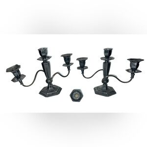 Vintage Rare Meriden Britannia Co. 10” Tall Silverplate Candelabra Pair